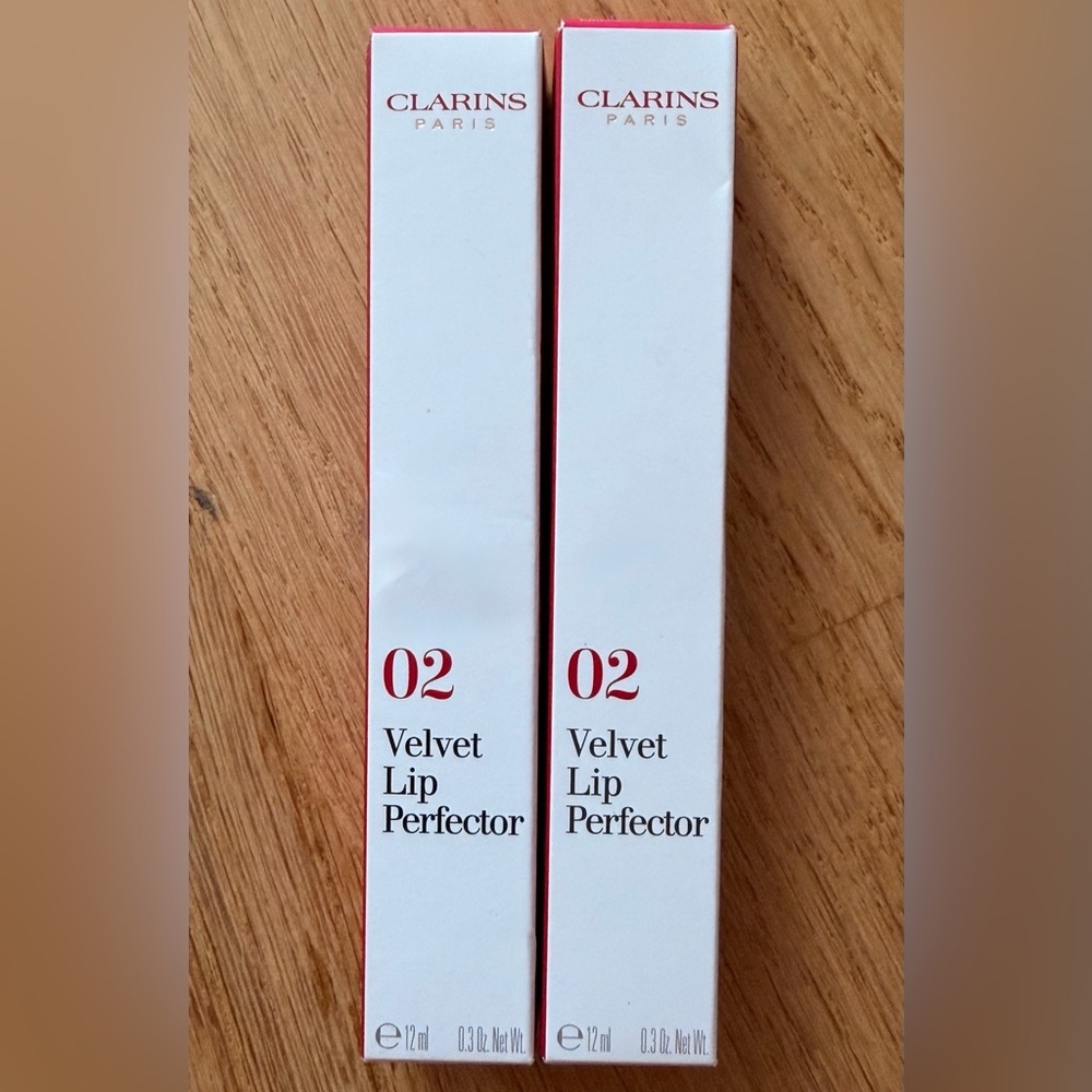 Clarins 02 Velvet Lip Perfector (lot of 2) BNIB